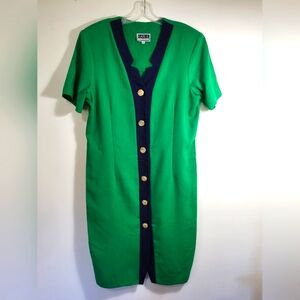 Karlie Collection v-neck button up midi dress women's 16  #2527